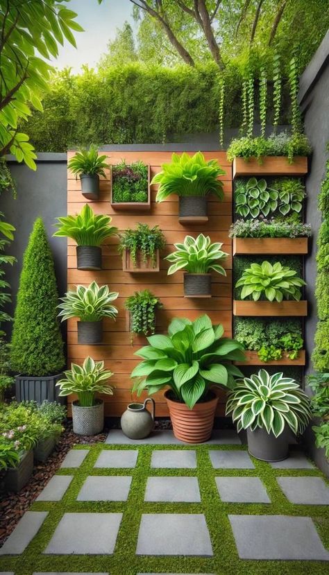 15+ Brilliant Hosta Landscaping Ideas for a Low-Maintenance Garden 31 Small Low Maintenance Garden Ideas, Small Yard Ideas Backyards, Small Garden Design Uk, Small Paved Garden Ideas, Very Small Balcony Ideas, Garden In House, Hosta Landscaping, Shady Garden Ideas, Small Back Garden Ideas