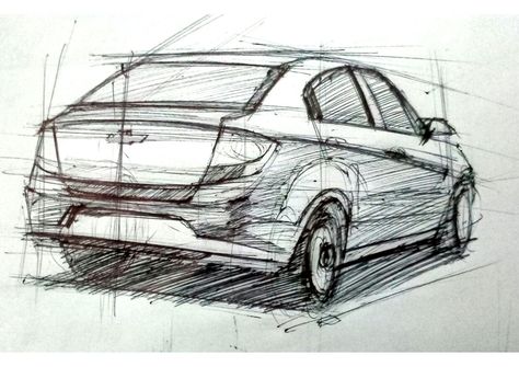 Chevrolet Sail sketch - by T. Abhisek Sailing, Chevrolet Sail, Sketch