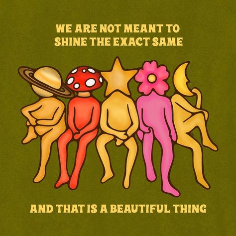 Spring Boho Aesthetic, Just A Lil Guy, Spiritual Art Quotes, We Are Not The Same, We Are All Unique, Being Unique, Try New Things, Positive Art, Motivational Art
