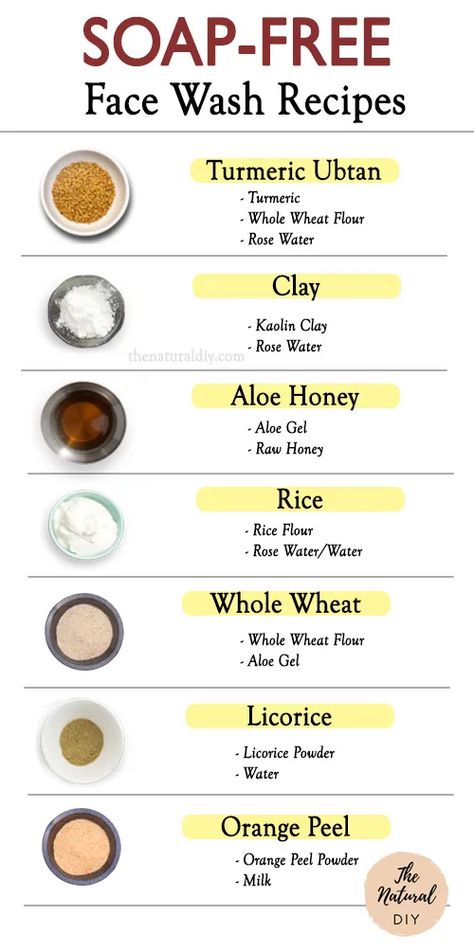 10 SOAP-FREE FACE WASH RECIPES - The Natural DIY Natural Face Wash Recipe, Face Soap Recipe, Face Cleanser Recipe, Homemade Face Cleanser, Dry Skin Face Wash, Homemade Body Wash Recipe, Diy Face Cleanser, Face Wash Recipe, Herbal Face Wash