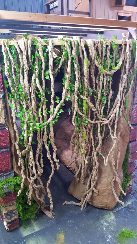 Our Cave - New Hope Oahu Jungle Decorations, Deco Jungle, Green Tablecloth, Halloween 20, Paper Leaves, Jungle Party, Theme Halloween, Trunk Or Treat, Vacation Bible School