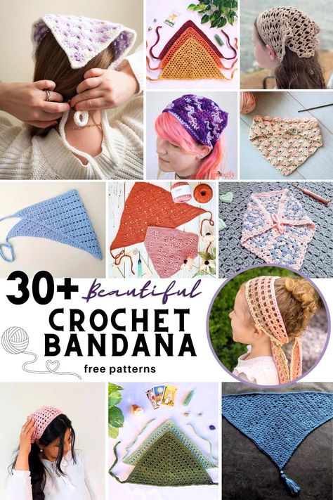 Grab your free crochet bandana pattern right now. There are lots of beautiful and inspiring designs, ranging from classics to florals, perfect for your next crochet project. Crochet Bandana Neck, Free Crochet Patterns Bandana, Diy Crochet Bandana, Hair Band Crochet Free Pattern, Crochet Bandanas Free Pattern, Simple Crochet Projects To Sell, Free Bandana Crochet Pattern, Crochet Bandanna Free Pattern, Head Band Crochet Pattern Free