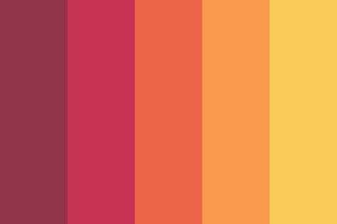 Red Sunset Color Palette, Autumn Sunset Color Palette, Sun Color Pallete, Coachella Color Palette, Solar Color Palette, Color Palette 70s, Fire Color Pallete, Retro Sunset Color Palette, Red Orange Yellow Color Palette