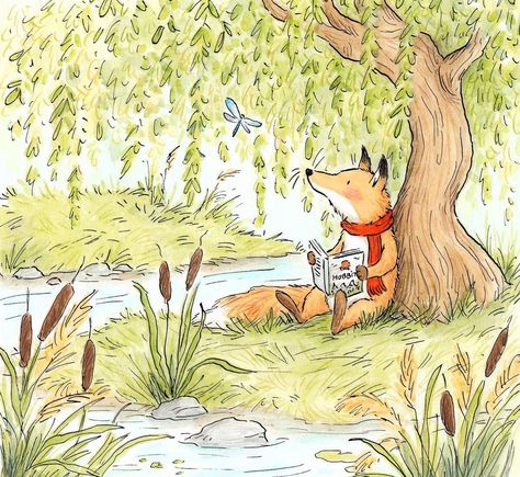 Children Book Illustration Watercolor, Cottagecore Art, Illustration Art Kids, Sunday Mood, Bunny Painting, Storybook Art, Fox Illustration, Have A Lovely Day, Picture Books Illustration