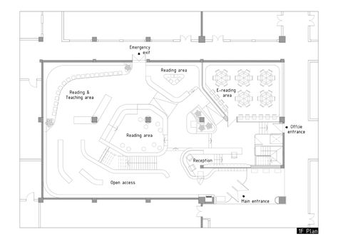 Gallery of Jingshan School Library Renovation / Hui-Yin Design & Research - 27 School Library Layout Floor Plans, School Library Floor Plan, Library Floor Plan Layout, School Library Layout, Library Layout Plan, Library Design Architecture Plan Layout, School Library Organization, Library Layout, Library Floor Plan