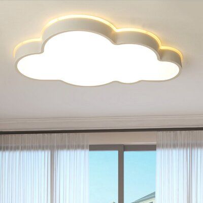 Modern Creative Acrylic Dimmable Led Ceiling Lights ,The Item is in Clound Design , It Can Be Used in Kids Bedroom ,Kindergarten or PlayRoom You Can Change the Light Color with Remoto Control. It's Dimmable. Light Color is Warm Light to Cool White (3000K~6000K) | Isabelle & Max™ Modern Dimmable Led Ceiling Light in White | 2 H x 21.6 W x 14 D in | Wayfair Ceiling Lights Kids Bedroom, Toilet Ceiling Light, Floor Lamp Kids Room, Nursery Room Lighting, Neutral Cloud Nursery, Kids Room Lighting Ceiling, Nursery Lamp Ideas, Cloud Lights On Ceiling, Playroom Light Fixture