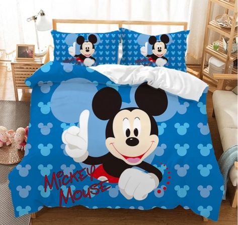 MICKEY MOUSE FULL SIZE DUVET COVER WITH TWO PILLOW CASES 3 PC SET Mickey Mouse Bed, Mickey Mouse Bed Set, Minnie Mouse Bedding, Mickey Mouse Bedding, Disney Bedding, Complete Bedding Set, 3d Bedding Sets, Mickey Mouse Theme, 3d Bedding