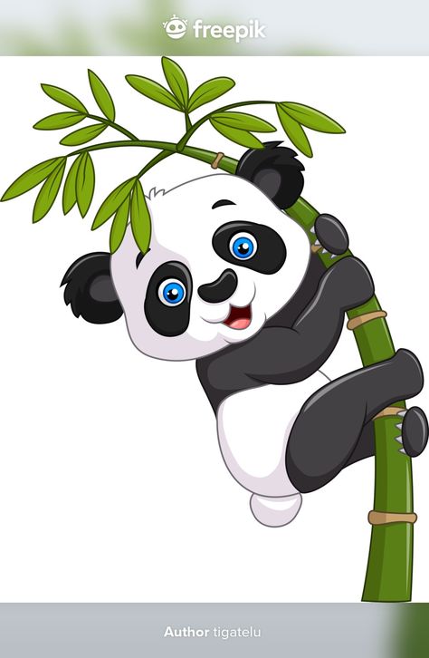 Cute funny baby panda hanging on the bam... | Premium Vector #Freepik #vector #flower #tree #baby #nature Anime Panda, Panda Cute, Panda Drawing, Fantasy Animal, Diy Wall Painting, Panda Art, Panda Wallpapers, Cute Funny Babies, Baby Panda