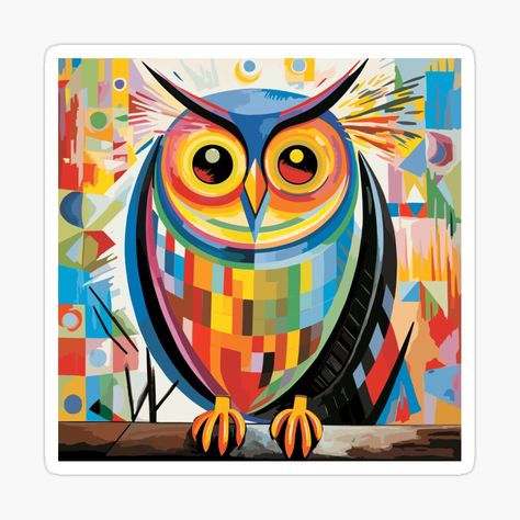 Get my art printed on awesome products. Support me at Redbubble #RBandME: https://www.redbubble.com/i/sticker/Geometric-abstract-owl-art-color-illustration-by-Niktarka/154569537.EJUG5?asc=u Abstract Owl Art, Owl Abstract, Abstract Owl, Illustration Canvas, Stickers Design, Color Illustration, Owl Art, Art Color, Geometric Abstract