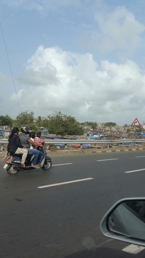 Family on a Scooter in Mumbai Car Highway Snapchat Story, Highway Snapchat Stories, Highway Snapchat, Travel Snapchat Stories Car, Car Snaps Snapchat, Pune Snapchat Stories, Delhi Snapchat Stories, Joker Mask, Delhi Metro