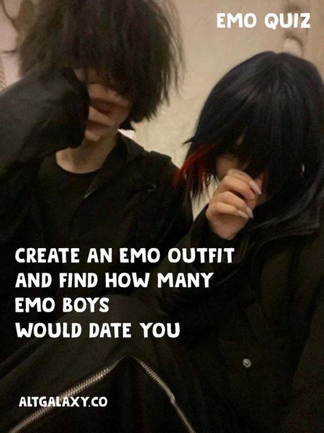 Create an Emo outfit and find how many emo boys would date you Emo First Day Of School Outfit, Holloween Costume Emo, Emo Who From Whoville, Different Types Of Alternative Styles, Alt Christmas List, Gay Emo Boys 2000s, Cool Guys Outfits, Real Emo Outfits 2000s, They Laugh At Me Because Im Emo