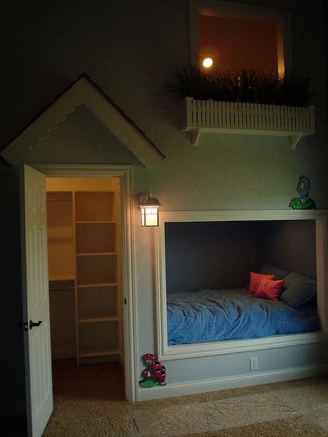 Room for a little prince.    Door to the left goes into the closet, there is a little ladder in there that goes up to the loft. Built by the fine folks at Badger Construction of Evansville, IN.