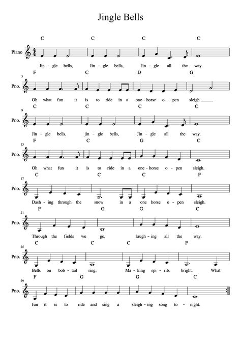 Jingle Bells Piano Notes, Christmas Songs Piano, Jingle Bell Song, Jingle Bells Piano, Jingle Bells Lyrics, Beginner Violin Sheet Music, Jingle Bells Sheet Music, Christmas Piano Sheet Music, Piano Songs For Beginners