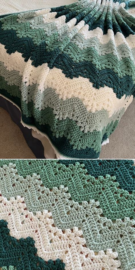 Granny Square Blanket Pattern, Crochet Ripple Pattern, Crochet Blanket Tutorial, Crochet Ripple Blanket, Crochet Throw Pattern, Crochet Blanket Pattern Easy, Crochet Afghan Patterns Free, Crochet Ripple, Crochet Stitches For Blankets