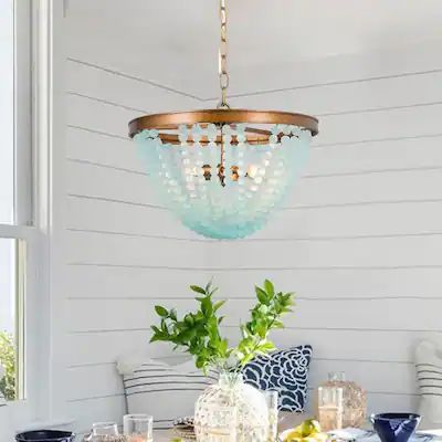 Chandeliers | Find Great Ceiling Lighting Deals Shopping at Overstock Coastal Dining Room Lighting, White Pendant Lights, Beach Chandelier, Beach House Lighting, Turquoise Room, Chandelier Store, Coastal Chandelier, Boho Dining Room, Coastal Dining Room