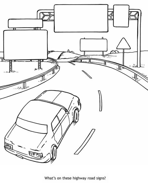 Doodle Design & Draw CARS Welcome to Dover Publications Car On A Road Drawing, Car Driving Down Road Drawing, Road Signs Drawing, Inside Of Car Drawing, Car Comic Drawing, Car Driving Away Drawing, Car On Road Drawing, Road Drawing Simple, Road Doodle