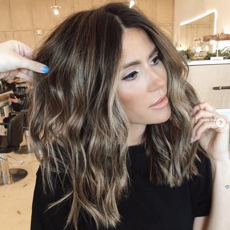 The Most Flattering Medium-Length Brown Hairstyles Lob Haircut Brunette Balayage, Mid Length Brown Hair With Highlights, Saturday Meal Ideas, Medium Length Balayage Hair, Mid Hair Length, Brown Lob Hair, Mid Hair Length Styles, Mid Long Haircut, Mid Brown Hair