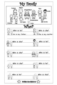 Family English Worksheet, My Family Worksheets For Kids Activities, Activities About Family, My Family Activities For Kids, Worksheet About Family, My Family Worksheets For Kids, My Family Activity, Family Worksheets For Kids, My Family Worksheet