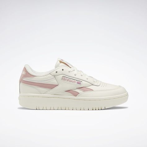 Reebok Club C Double Women's Shoes - White | Reebok US Reebook Shoes, Reebok Club C Double, Reebok Classic Sneakers, Lifestyle Club, White Reebok, Reebok Club, Reebok Classics, Reebok Club C, Black Trainers