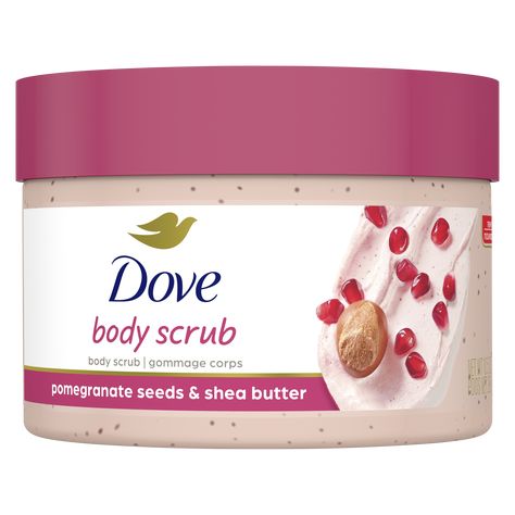 Pomegranate Seeds & Shea Butter Exfoliating Body Scrub Dove Scrub, Dove Exfoliating Body Polish, Smooth Skin Body, Exfoliating Body Polish, Dove Beauty Bar, Dove Body Wash, Dove Beauty, Prevent Ingrown Hairs, Exfoliating Body Scrub