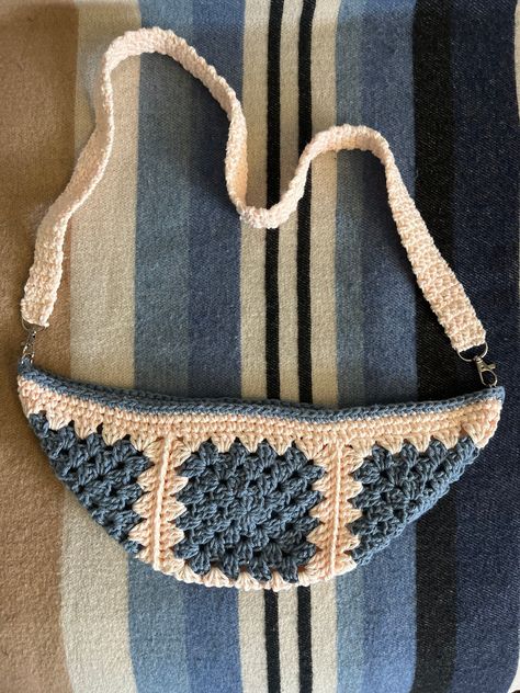 "Introducing my creation: a sophisticated and practical crossbody bag meticulously crafted through the timeless art of crochet.  Indulge in the pure comfort and breathability of everyday essentials meticulously crafted from 100% premium cotton, ensuring a luxurious experience that you'll want to wear day after day. With a 30\" strap this bag will sit perfectly around your upper/mid section." Bag Patterns, Crochet Bum Bag, Cross Body Bag Crochet, Crochet Cross Body Bag, Crochet Bag Patterns, Crochet Crossbody Bag, Crochet Bag Pattern Free, Crochet Design Pattern, Crochet Goodies