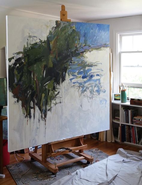 On the easel - 66" x 66" stretched canvas @ Karri Allrich Massive Canvas Painting, Large Painting Aesthetic, Big Abstract Painting Large Canvas, Giant Canvas Painting, Giant Canvas Art, Atelier Studio, House View, The Artist's Way, Large Paintings