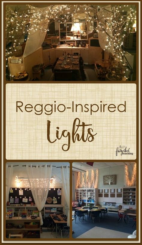 Montessori, Reggio Infant Classroom Spaces, Weather Reggio Activities, Reggio Inspired Classroom Decor, Fairy Light Classroom, Reggio Wall Decor, Reggio Hanging Decor, Preschool Sign In Ideas Reggio, Diy Fake Window For Classroom