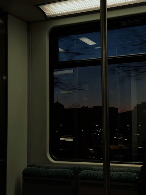 Subway | train | view | dark | sunset | bus | photography | aesthetic Subway Window, Bus Photography, Subway Aesthetic, Outside Dark, Train View, Dark Sunset, Calming Pictures, Subway Train, Photography Aesthetic