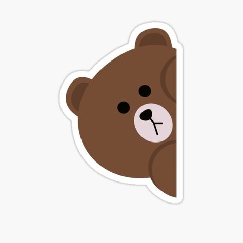 Brown And Cony Stickers | Redbubble Cute Brown Stickers Aesthetic, Sticker For Laptop Ideas, Printable Brown Stickers, Brown Sticker Printable, Cute Cartoon Stickers Printable, Aesthetic Laptop Stickers Printable, Aesthetic Design For Scrapbook Brown, Cute Stickers For Laptop, Printable Stickers Laptop