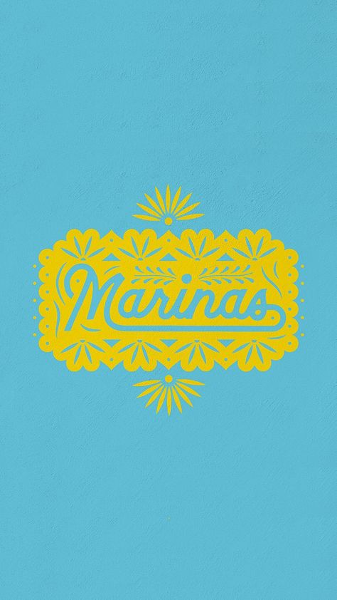 Marina's Mexican Restaurant. Mexican food. Papel Picado design. Graphic design. Typography. Hand drawn mexican typography. Tex Mex illustration graphic design. Hispanic Culture graphic Design. South American Graphic Design, Tex Mex Design, Mexico City Graphic Design, Latina Branding, Mexican Restaurant Branding, Mexican Logo Design, Mexican Lettering, Mexican Typography, Mexican Logo