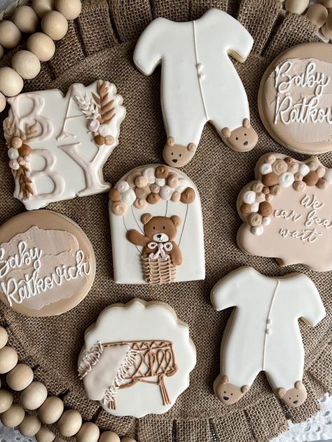 P Essen, Bear Bridal Shower Theme, We Can’t Bearly Wait, Gender Neutral Teddy Bear Nursery, Beary Excited Gender Reveal, Teddy Bear Baby Shower Sugar Cookies, Beary Baby Shower Themes, Teddy Bear Shower Cookies, Cant Bearly Wait Baby Shower Theme