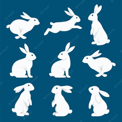 Rabbit Illustration Drawing, Rabbit Illustration Art, Valentines Day Craft Ideas, Rabbit Paper, Rabbit Icon, Valentines Day Craft, Rabbit Clipart, Easy Paper Craft, Rabbit Vector