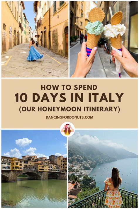 Florence Honeymoon, Italy Honeymoon Itinerary, Almafi Coast Italy, Honeymoon In Italy, Honeymoon Itinerary, 10 Days In Italy, Amalfi Coast Itinerary, Almafi Coast, Italy Trip Planning