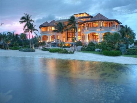 Located on Grand Cayman, this jaw-dropping vacation home is 48,000 square feet of over the top opulence. Click the image to see photos of the interior! Worth every "penn-ty" of that 60-million-dollar price tag. Dream Homes, Ocean Front Homes, Luxury Beach House, Dream Beach Houses, Dream Beach, Luxury Beach, Decor Minimalist, Cayman Islands, Future House