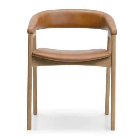 Mads Leather Arm Chair Modern Wood Dining Chair, Leather Arm Chair, Oak Bar Stools, Leather Dining Chairs Modern, Solid Oak Dining Table, Wood Side Chair, Oak Armchair, Hallway Wall Decor, Oak Dining Chairs