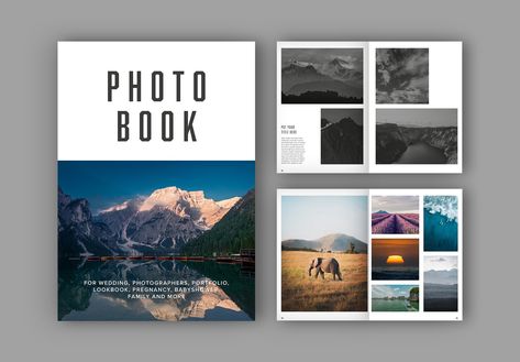 Business Pamphlet, Photography Portfolio Layout, Album Photography, Photobook Layout, Photo Album Book, Photobook Design, Landscape Portrait, Wedding Portfolio, Portfolio Layout