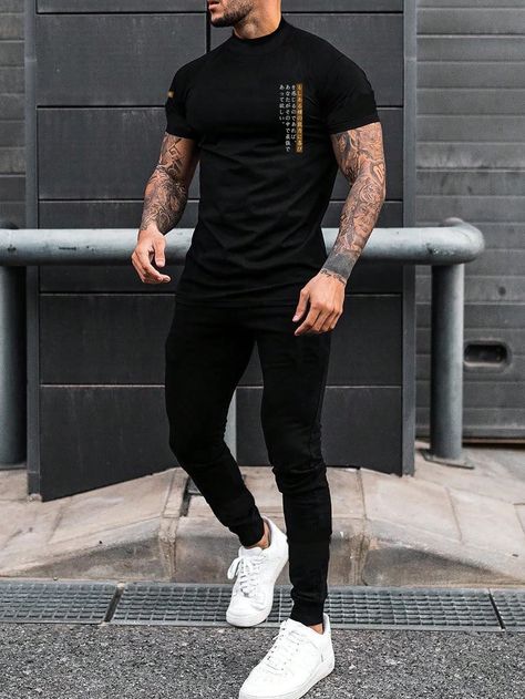 Outfits Quotes, Sweatpants Shein, Black Outfit Men, Athleisure Men, Gym Outfit Men, Mens Casual Outfits Summer, Guys Clothing Styles, Men Stylish Dress, Mens Fashion Casual Outfits