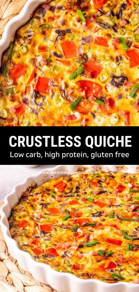 Bacon Bell Pepper Quiche, Low Carb Egg Frittata, Low Carb Sausage Quiche, Cleanfoodcrush Recipes Breakfast Meals, Quiche, Crustless Veggie Quiche Recipes, Crustless Quiche Recipes Bacon, Easy Breakfast Quiche Crustless, Bell Pepper And Egg Breakfast