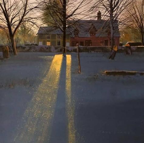 ymutate on Tumblr: Paul Evans "Lavenham Light" Tumblr, Modern Landscaping, Morning Painting, Paul Evans, Great Works Of Art, Winter Morning, Snowy Winter, Winter Scenery, Graphic Quotes