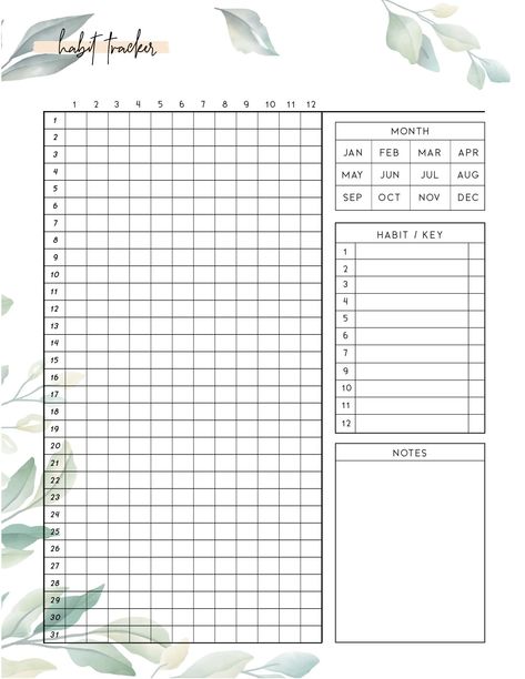Use this free printable habit tracker template in your bullet journal or planner. Track your habits and make great progress! Free Printable Habit Tracker, Journal Printables Templates, Week Planer, World Of Printables, Printable Habit Tracker, Bullet Journal Ideas Templates, Tracker Free, Habit Tracker Bullet Journal, Habit Tracker Printable