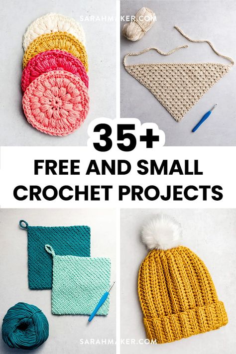 Free Easy Crochet Patterns For Beginners Simple Granny Squares, Best Crochet Projects, Fast Crochet Projects, Small Crochet Projects, Yarn Projects Crochet, Crochet Projects To Sell, Small Crochet Gifts, Quick Crochet Gifts, Crochet Project Free