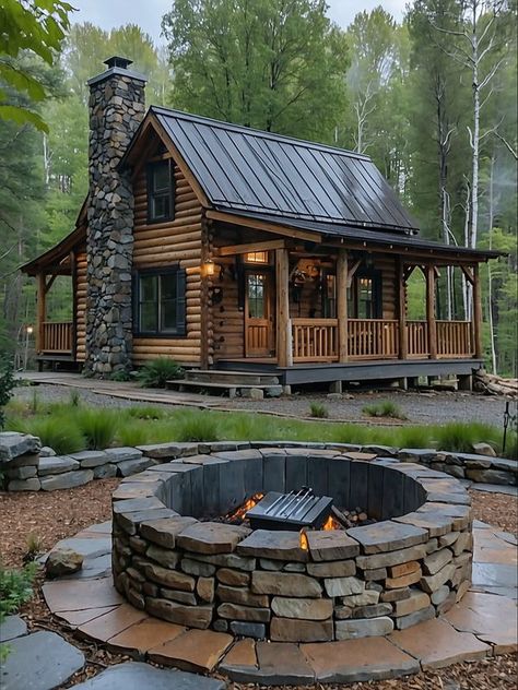 Log Cabin Ideas Log Homes, Log Cabin Ideas, Vacation Cabin, Small Cabin, Cabin Ideas, Log Cabin, Cozy House, Guest House, Home Goods