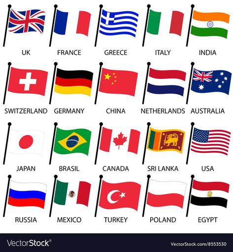 World Flags With Names, Different Country Flags, All Country Flags, Reading Comprehension For Kids, Different Flags, Countries And Flags, Flags With Names, Classroom Quotes, Flag Country