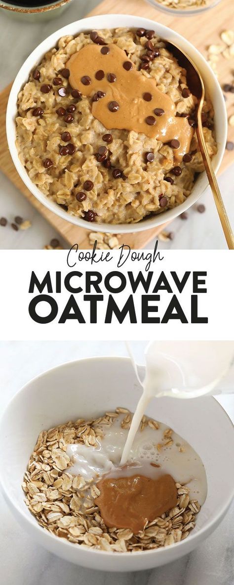 Got 2 minutes? Then, you have time for a healthy breakfast! Make our 2-Minute Microwave Oatmeal. This recipe tastes exactly like chocolate chip cookie dough AND it’s healthy. #oatmeal #easyrecipe #healthybreakfast Cookie Dough Vegan, Microwave Oatmeal, Healthy Oatmeal Recipes, Fit Foodie Finds, Plats Healthy, Breakfast Oatmeal Recipes, Fit Foodie, Healthy Food Facts, A Healthy Breakfast