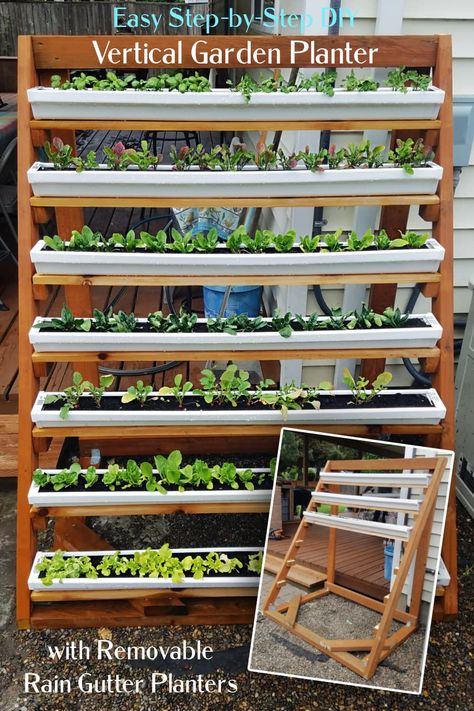 Verticle Garden, Ladder Planter, Garden Escape, Vertical Vegetable Gardens, Gutter Garden, Vertical Garden Planters, Vertical Herb Garden, Vertical Garden Wall, Vegetable Garden Diy