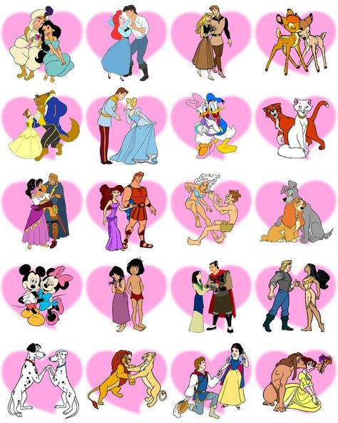 disney couples Disney Princesses And Princes, Disney Valentines, Images Disney, 디즈니 캐릭터, Prințese Disney, Karakter Disney, Disney Princess Drawings, Disney Animals, Disney Princess Pictures