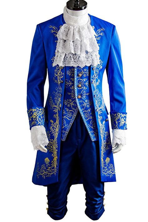 Disney Beauty and the Beast Dan Stevens Prince Theater Cosplay Costume - DeluxeAdultCostumes.com Blue Costume Ideas, Beauty And The Beast Prince, Prince Charming Costume, Cosplay Costumes For Men, Beauty And The Beast Costume, Costume Carnaval, Blue Costume, Beast Costume, Prince Costume