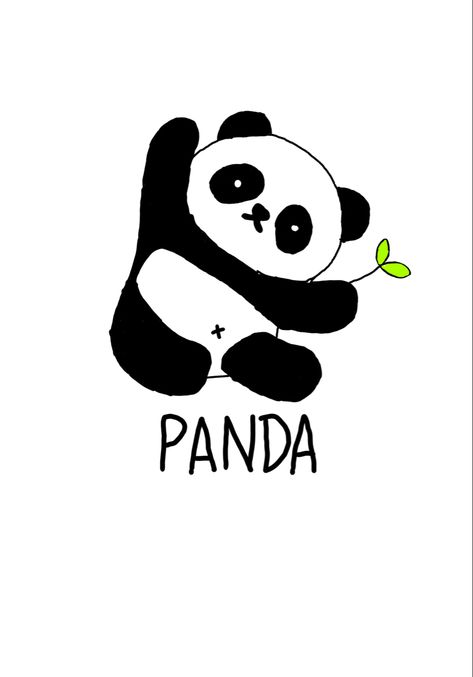 Cute Panda Cartoon Drawings, Panda Embroidery Pattern, Cute Panda Sketch, Panda Simple Drawing, Cute Panda Doodle, Panda Embroidery Design, Simple Panda Drawing, Panda Canvas Painting, Panda Line Art