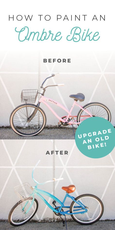 Paint Bike Diy, Spray Paint Bike Diy, Bike Makeover Diy, Vintage Bikes With Basket, Bike Painting Ideas, Bike Paint Ideas, Custom Bike Paint, Paint Bicycle, Bike Makeover