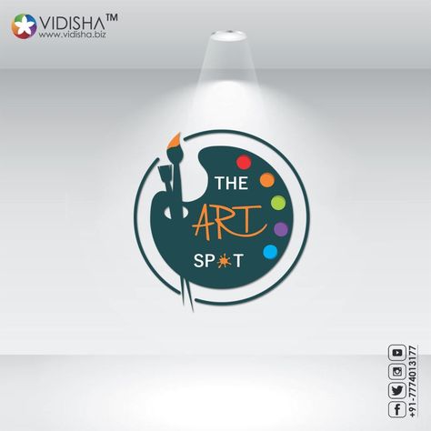 Logo Design for Art Studio and classes To know more visit www.vidisha.biz #theartspot #artsport #artlogo #logodesigner #logodesigns #vidishabiz #branding #artstudio #hobbyclass #hobbyartist Logo Design Ideas For Art Page, Digital Art Logo Ideas, Art Class Poster Design, Arts Logo Ideas, Art Painting Logo Design, Logo For Painting Artist, Art Store Logo, Painting Logo Design Ideas, Artist Name Logo